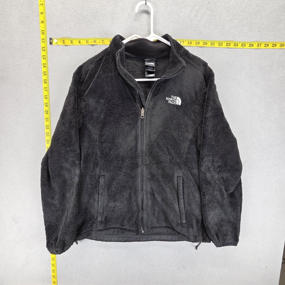 The North Face Jacket Womens Large Black Fleece Full Zip Pockets Plush Soft